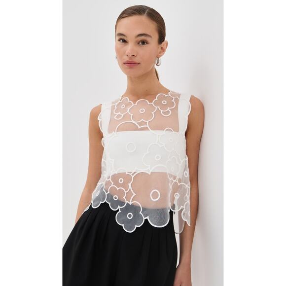 Cecilie Bahnsen Tops - Cecilie Bahnsen Alfie Embroidered Floral Sleeveless Top - XS/S